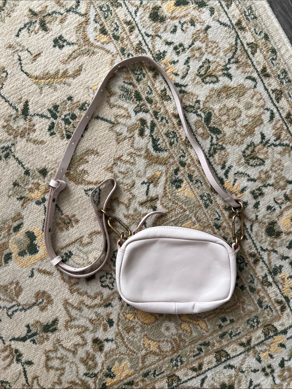 Madewell Small Leather Crossbody in beige light tan